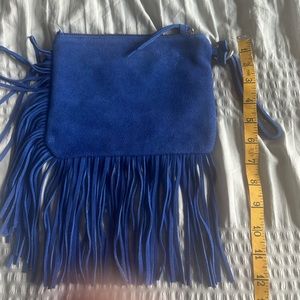 Suede fringe handbag